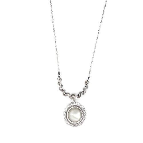 Weisser Stein Silber-Halskette für Damen - Ay Halsketten KOOMPLIMENTS