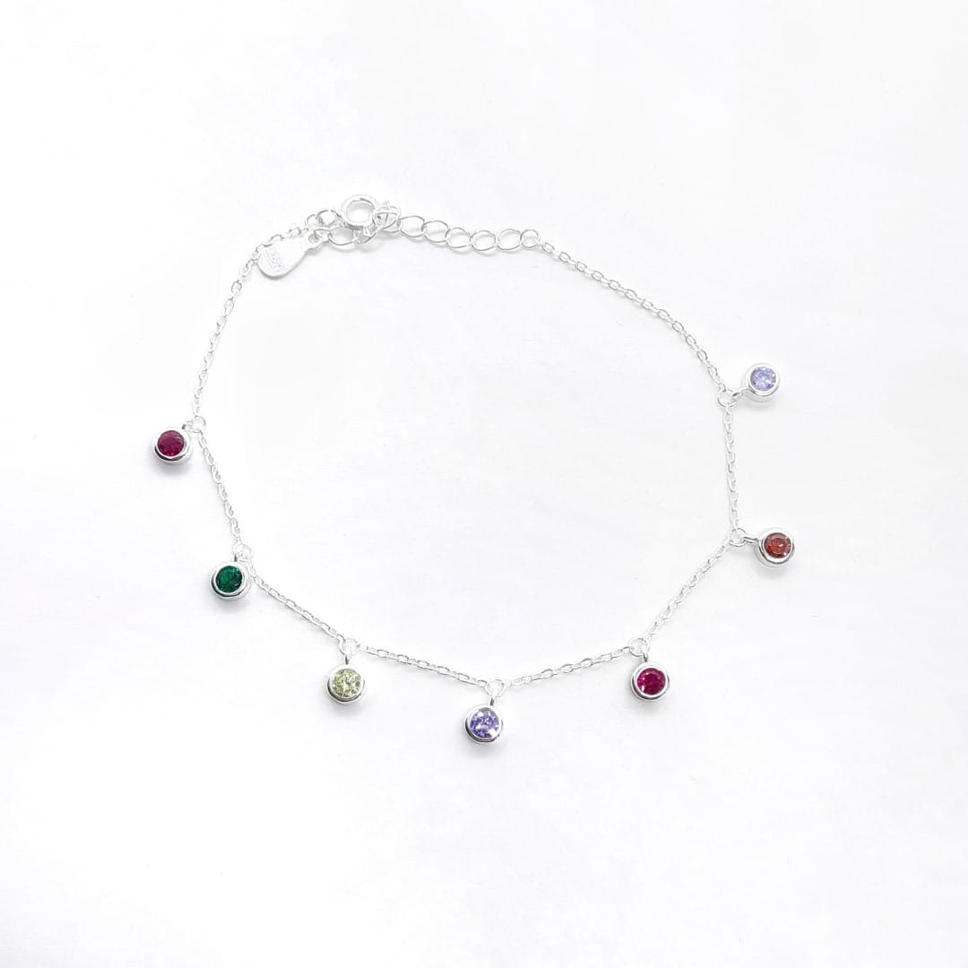 Zirkonia Damen Silber Armband - Regenbogen Armband KOOMPLIMENTS
