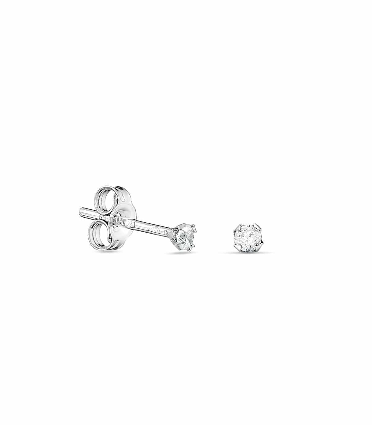 Zirkonia Ohrstecker Silber 925 kleine Runde - Verschiedene Größen Ohrstecker KOOMPLIMENTS
