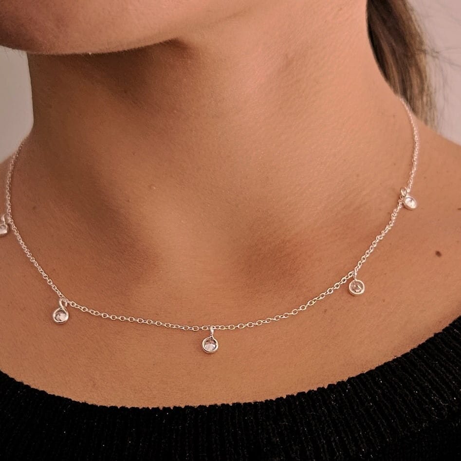 Zirkonia Silber Halskette - Zircon Halsketten KOOMPLIMENTS
