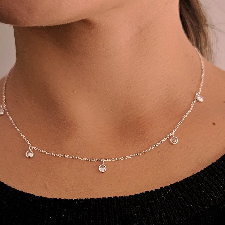 Zirkonia Silber Halskette - Zircon Halsketten KOOMPLIMENTS 